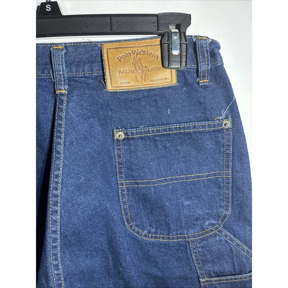 Polo Western Ralph Lauren Carpenter Jeans Double Knee Utility Denim 30x36 HQ 713